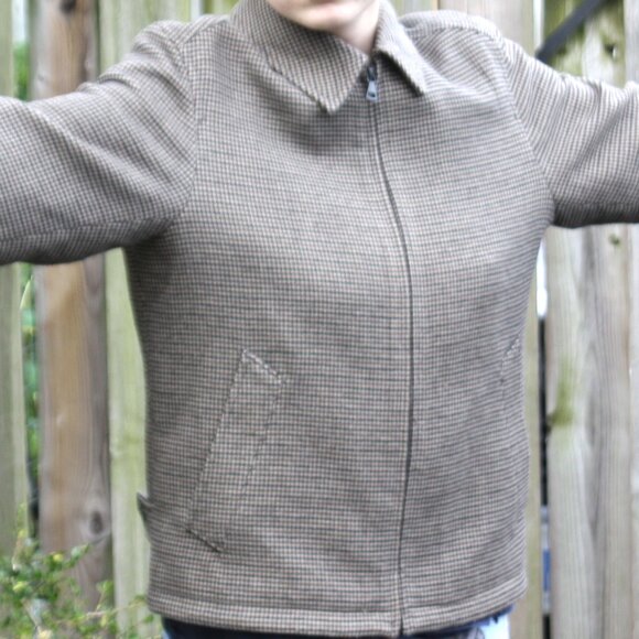 Uniqlo Houndstooth Single Collar Bomber Jacket - Picture 3 of 10